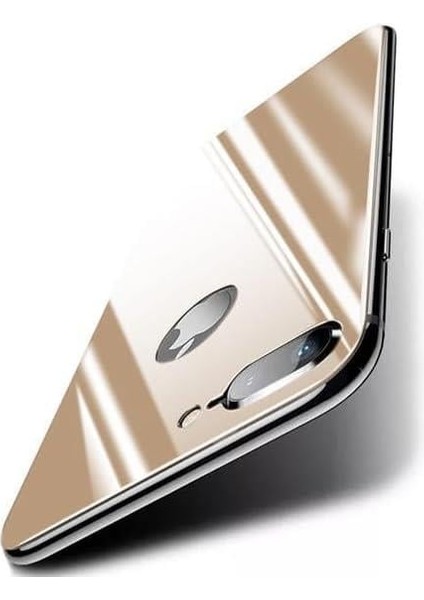 iPhone 7 Plus / 8 Plus Uyumlu Tam Kaplayan Temperli Arka Koruyucu Cam (Gold)