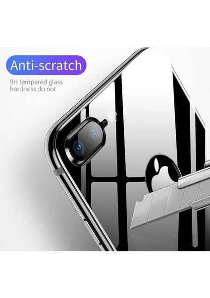 iPhone 7 Plus / 8 Plus Uyumlu Tam Kaplayan Temperli Arka Koruyucu Cam (Gold)