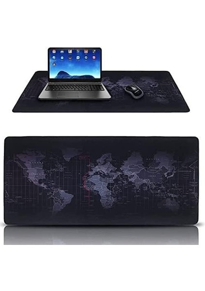 Dünya Haritalı 90X40 cm Mouse Pad, Dünya Desenli Mouse Pad