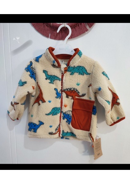 Bb-Erkek Çocuk Dinazor Mont Peluş Mevsimlik Fermuarlı