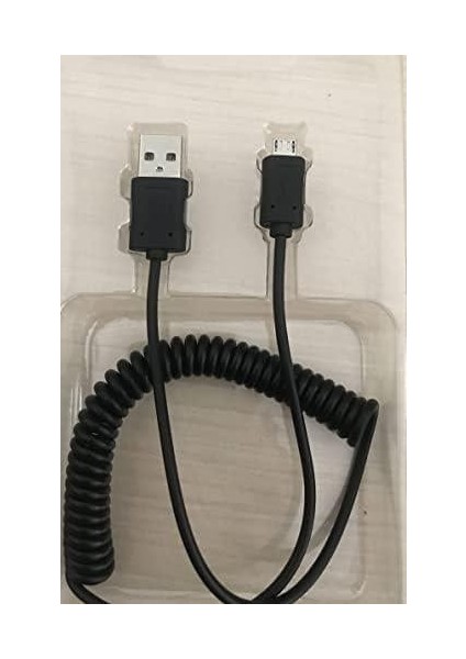 Muvit Micro USB Şarj Spiral Android Kablo, Sarmal Araç Şarj Kablosu