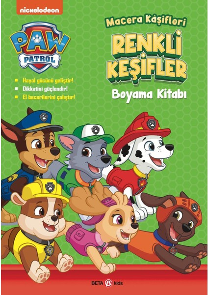 Paw Patrol Macera Kaşifleri Renkli Keşifler Boyama Kitabı
