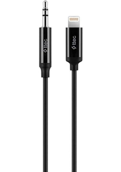 Orijinal Aux To Lightning iPhone Ses Kablosu 100 Cm, 1 Metre Siyah 2 Yıl Garantili Yüksek Kalite - 2DK42S