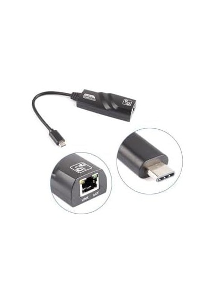 Type C To Ethernet USB 3.1 1000 Mbps Gigabit Ag Adaptor Kartı 5060