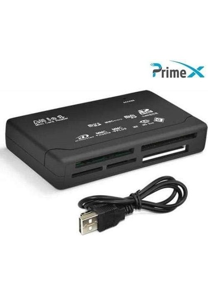 Plus PX-550 6 Giriş Micro,mmc,minisd,sc-Hc,xd,msduo,cf Kart Okuyucu, Çoklu USB Kart Okuyucu