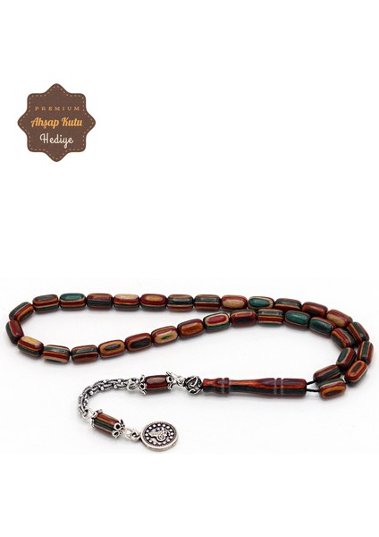 Kafur Ağacı Gümüş Tuğra Püsküllü Kapsül Kesim Işlemeli Tesbih 201024166