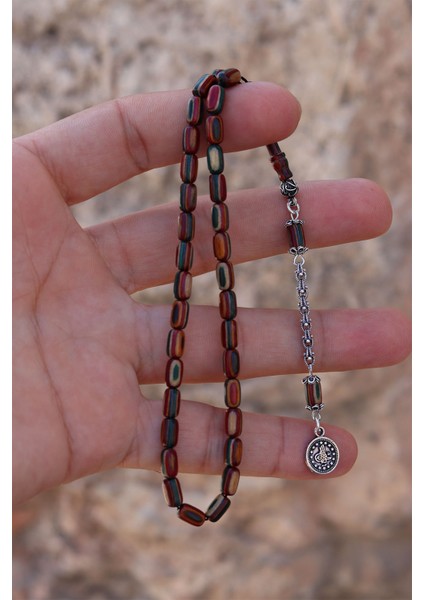 Kafur Ağacı Gümüş Tuğra Püsküllü Kapsül Kesim Işlemeli Tesbih 201024166 modelleri