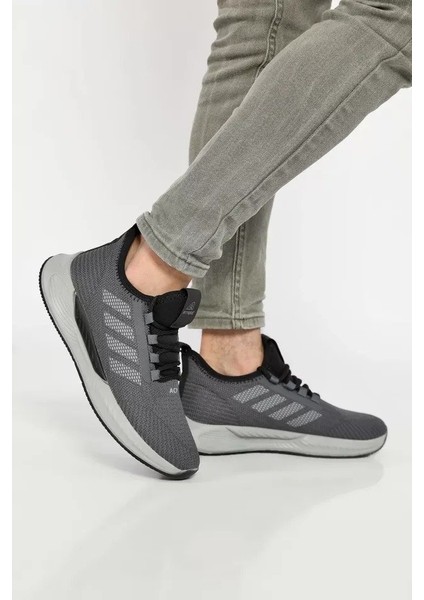 Erkek Sneaker Ayakkabı Boost Desenli Ortopedik Fileli Triko Hafif Taban Sneaker Günlük Yürüyüş Spor Ayakkabı