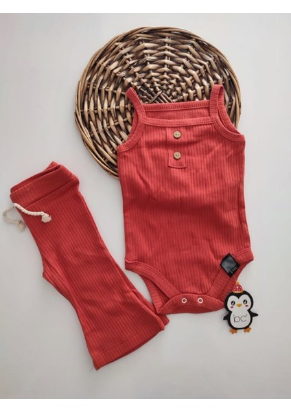 Bb-Yazlık 2li Set Çıtçıtlı Zıbın Kız Bebek Çocuk Ispanyol Paça Pantolon