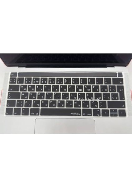 Rusça Klavye Macbook Pro Kılıf A1706 A1989 A2159 A1707 A1990 ile Uyumlu Koruyucu Siyah