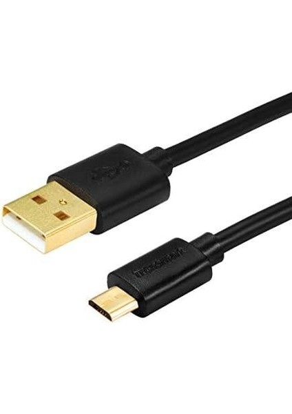 MUS03 Micro USB Data ve Şarj Kablosu, 1 Metre, Siyah