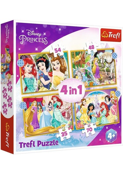 PUZZLE-34385 Disney Princess 4ın1 Puzzle.glpzr