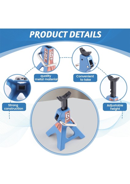 Metal Kriko Standları Simülasyon Mini Oyuncaklar 1/10 Rc Paletli Kamyon Araba Trx4 SCX10 Simülasyon Tırmanma Araçları-Mavi (Yurt Dışından) fırsatları