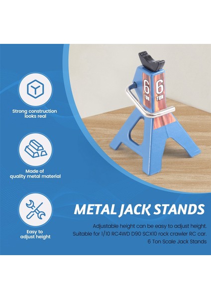 Metal Kriko Standları Simülasyon Mini Oyuncaklar 1/10 Rc Paletli Kamyon Araba Trx4 SCX10 Simülasyon Tırmanma Araçları-Mavi (Yurt Dışından) indirimleri