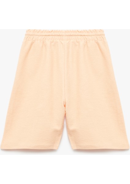 Nervür Detaylı Pamuklu Beli Bağcıklı Cepli Bermuda Şort fiyatları