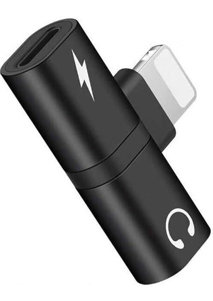 Çoğaltıcı Adaptör - Aynı Anda Müzik ve Şarj - Lightning Uyumlu 2x Lightning Girişli Çözüm - Şık ve Dayanıklı Tasarım - Siyah