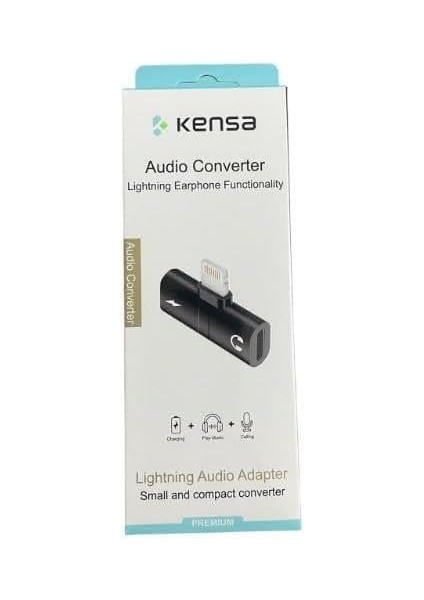 Çoğaltıcı Adaptör - Aynı Anda Müzik ve Şarj - Lightning Uyumlu 2x Lightning Girişli Çözüm - Şık ve Dayanıklı Tasarım - Siyah