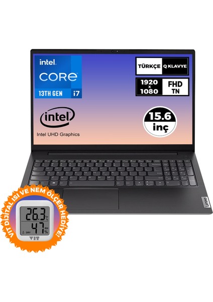 V15 Gen 4 I7-1355U 8gb 512GB SSD 15.6" Fhd W11P Laptop + Vıt Termometre 83A100KXTR 029