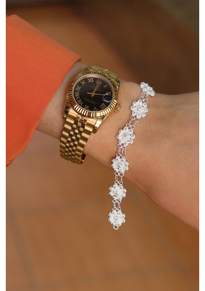 Bereket Model 925 Ayar Gümüş Telkari Kadın Bileklik 201024183