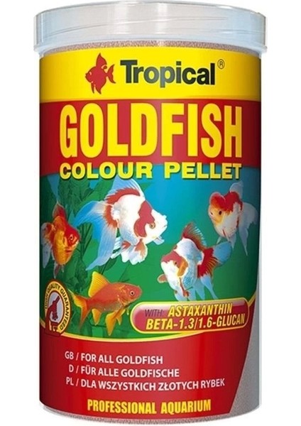 Tropical Goldfish Colour Pellet Japon Balıkları Için Pellet Balık Yemi 100 ml 36 gr