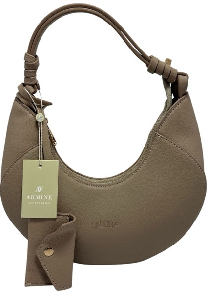 Şık Tasarım Fermuarlı Kadın Omuz Çantası Vizon fiyatları