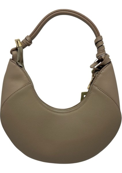 Şık Tasarım Fermuarlı Kadın Omuz Çantası Vizon modelleri