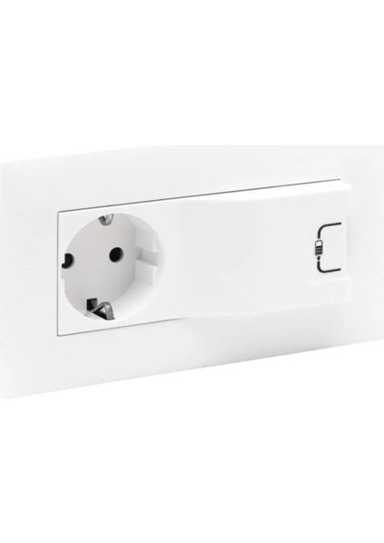 768195 Raventi Beyaz 1 USB Şarj+2p+Topraklı Priz