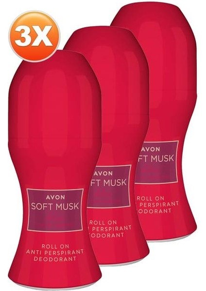 Soft Musk Delice Velvet Berries Kadın Rollon 50 Ml. Üçlü Set