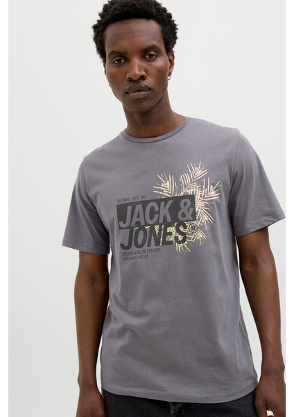 Jjjaxon Pamuklu Regular Fit Logo Baskılı T Shirt Erkek T Shirt 12269390
