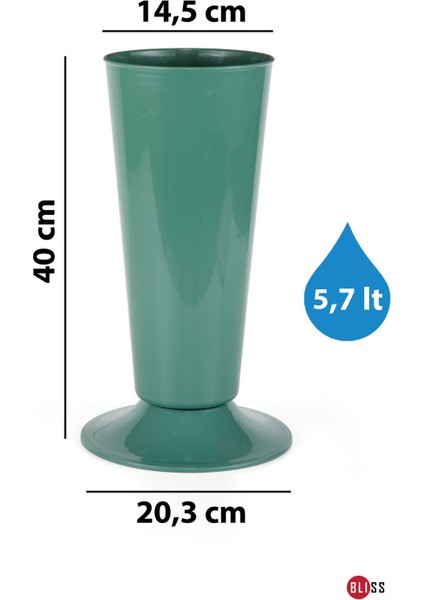 5,7 Lt Dekoratif Çok Amaçlı Silindir Kesme Çiçek Vazosu Şemsiyelik ve Beyaz Saksı fiyatları