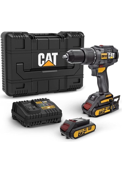 DX12 18VOLT/2.0AH Li-Ion Çift Akülü Kömürsüz Profesyonel Şarjlı Darbeli Matkap
