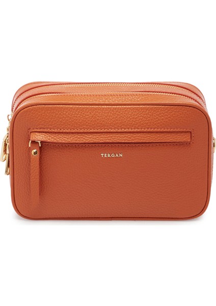 Turuncu Deri Kadın El Çantası - S25Y1BC80361-J35