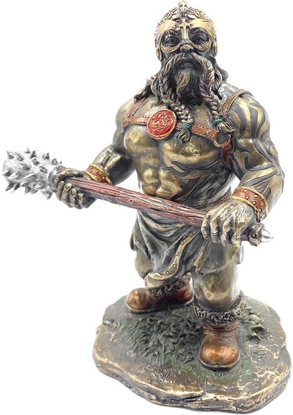 Veronese Viking Savaşçısı Figürü, El Boyaması 15X15X8 cm