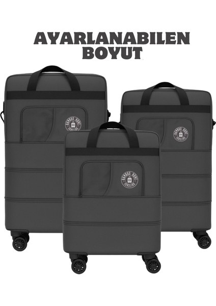Premium Genişleyebilir 3 Körüklü Fermuarlı Tekerlekli El Valizi-Dev Boy Çanta fiyatları