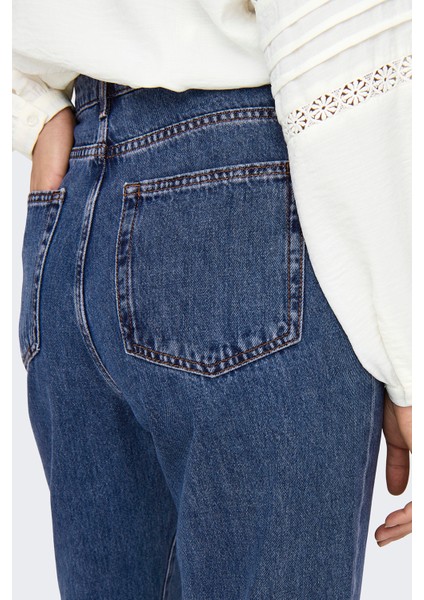 Onlsılje Pamuklu Straight Fit Yüksek Bel Düz Paça Jeans Bayan Kot Pantolon 15319938 fırsatları