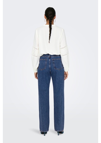 Onlsılje Pamuklu Straight Fit Yüksek Bel Düz Paça Jeans Bayan Kot Pantolon 15319938 indirimleri