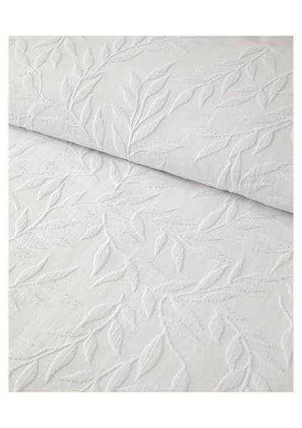 Home Alvin Pamuklu Fırfırlı Çift Kişilik Yatak Örtüsü Takımı 220X240 cm Beyaz