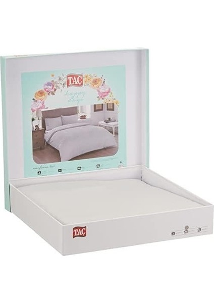 Basic Ranforce Düz %100 Pamuk Nevresim Takımı, Gri, Çift Kişilik