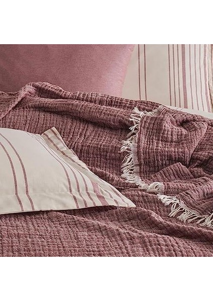 | Tissou | Tek KIŞILIK%100 Pamuklu Muslin Pike Yatak Örtüsü Vişne