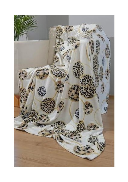 Baskılı Polar Tek Kişilik Tv Battaniyesi (Leopar)