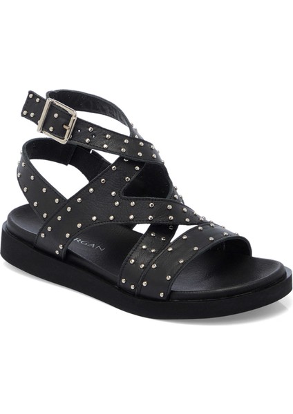 Siyah Hakiki Deri Kadın Sandalet - K25Y1SN68114-A23