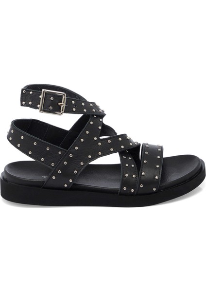 Siyah Hakiki Deri Kadın Sandalet - K25Y1SN68114-A23 modelleri