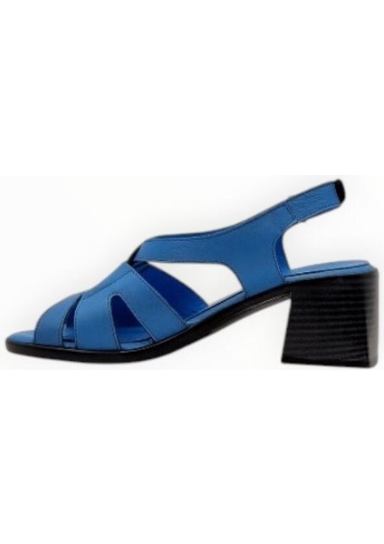 Kadın Hakiki Deri Topuklu Ayakkabı Mavi - 38 modelleri