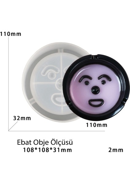 Epoksi Silikon Kalıp Emoji Yüzlü Küllük Kalıbı 11X11 cm fiyatları