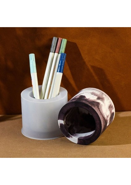 Silikon Epoksi Taş Tozu Mumluk Kalemlik Saksı Kalıbı 7x8.5 cm