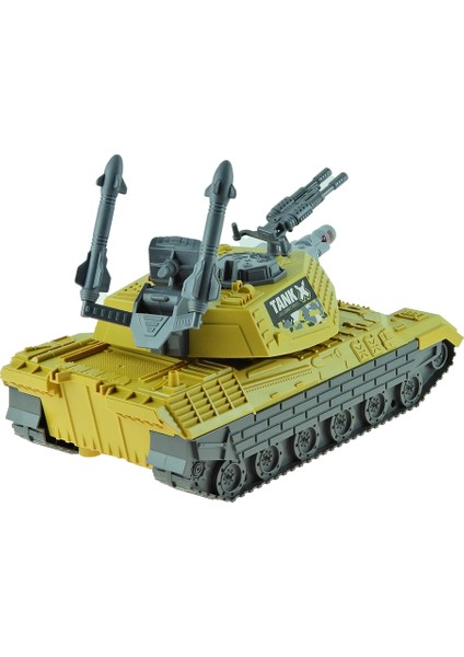 1:16 Ölçek Oyuncak Tank Süper Tank Işıklı Sesli Sürtmeli 30 cm