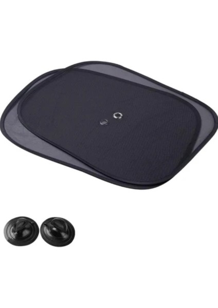 Araç Oto Yan Cam Vantuzlu Güneşlik Perde Seti (2 Parça) - Oto Güneş Koruması, Sıcaklık Azaltıcı ve Uv Işınlarına