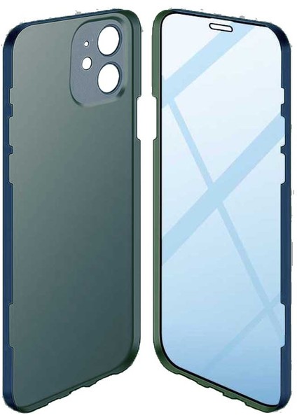 Apple iPhone 11 Uyumlu 360 Derece Tam Kaplayan Cam Kapak Kılıf