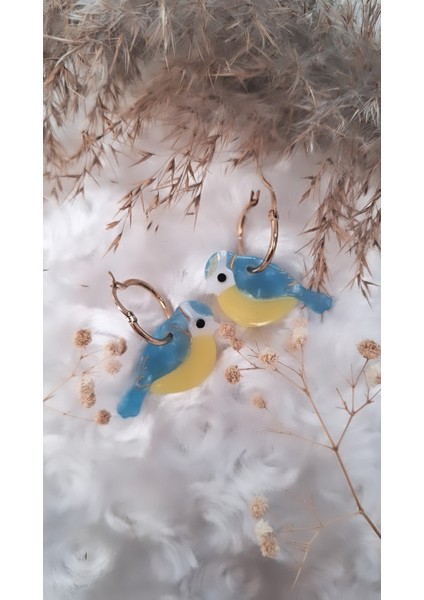 Kadın Kuş Figürlü Renkli Küpe modelleri