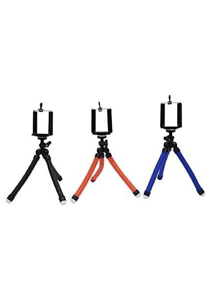 Esnek Ahtapod Tripod Telefon Tutucu Siyah